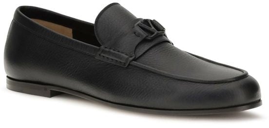 Valentino Garavani Black Deer Slip-On Loafers