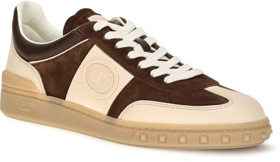 Valentino Garavani Brown Suede Leather Low Top Sneakers