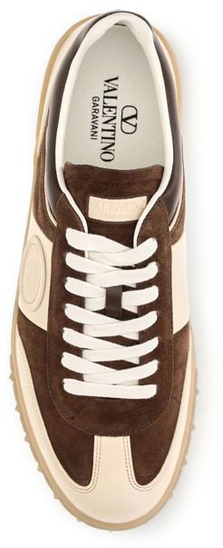 Valentino Garavani Brown Suede Leather Low Top Sneakers