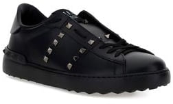 Pyramid Metal Studs Low Top Sneakers Leather - Black