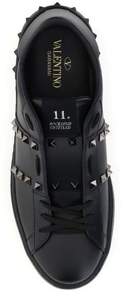 Pyramid Metal Studs Low Top Sneakers Leather - Black