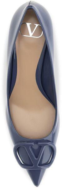 Valentino Garavani Blue Calf Leather Bos Taurus High Heel Pumps