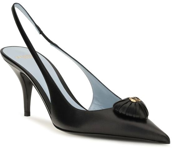 Valentino Garavani Black Calf Leather Bos Taurus High Heel Pumps