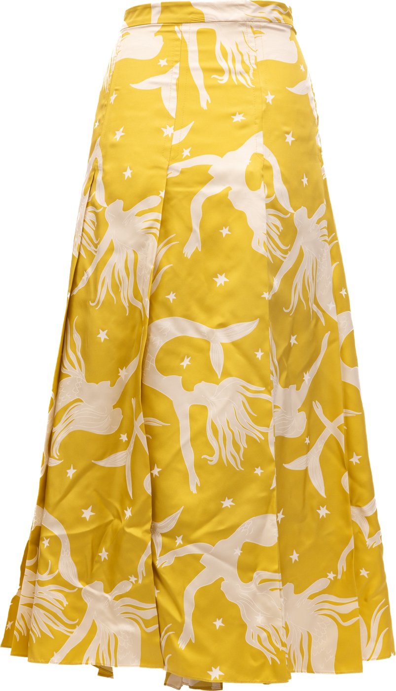 Valentino Garavani Yellow skirt with off-white details