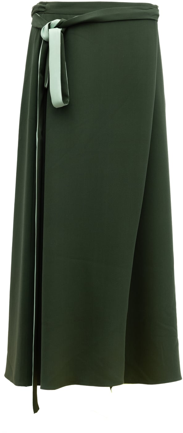 Valentino Garavani Women Silk Skirt in Dark Green