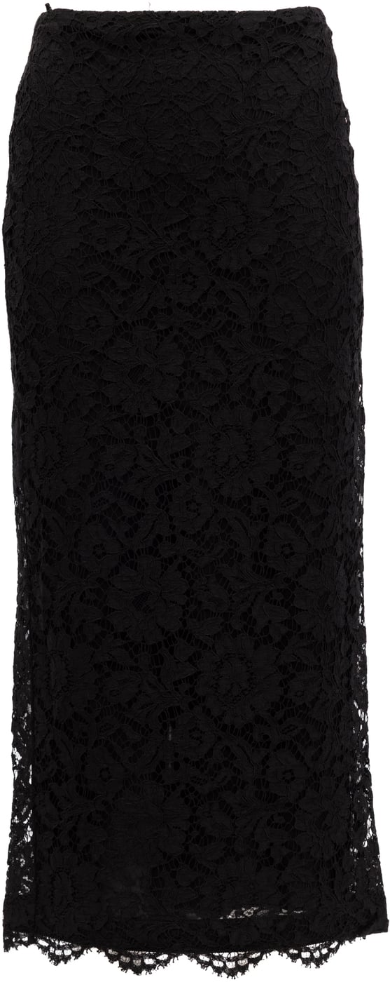 Valentino Garavani Women Black Lace Skirt