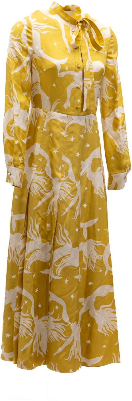 Valentino Garavani Yellow Silk Dress
