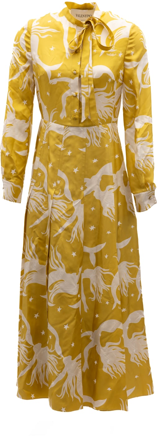 Valentino Garavani Yellow Silk Dress