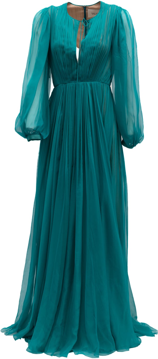 Valentino Garavani Teal Long Cocktail Dress