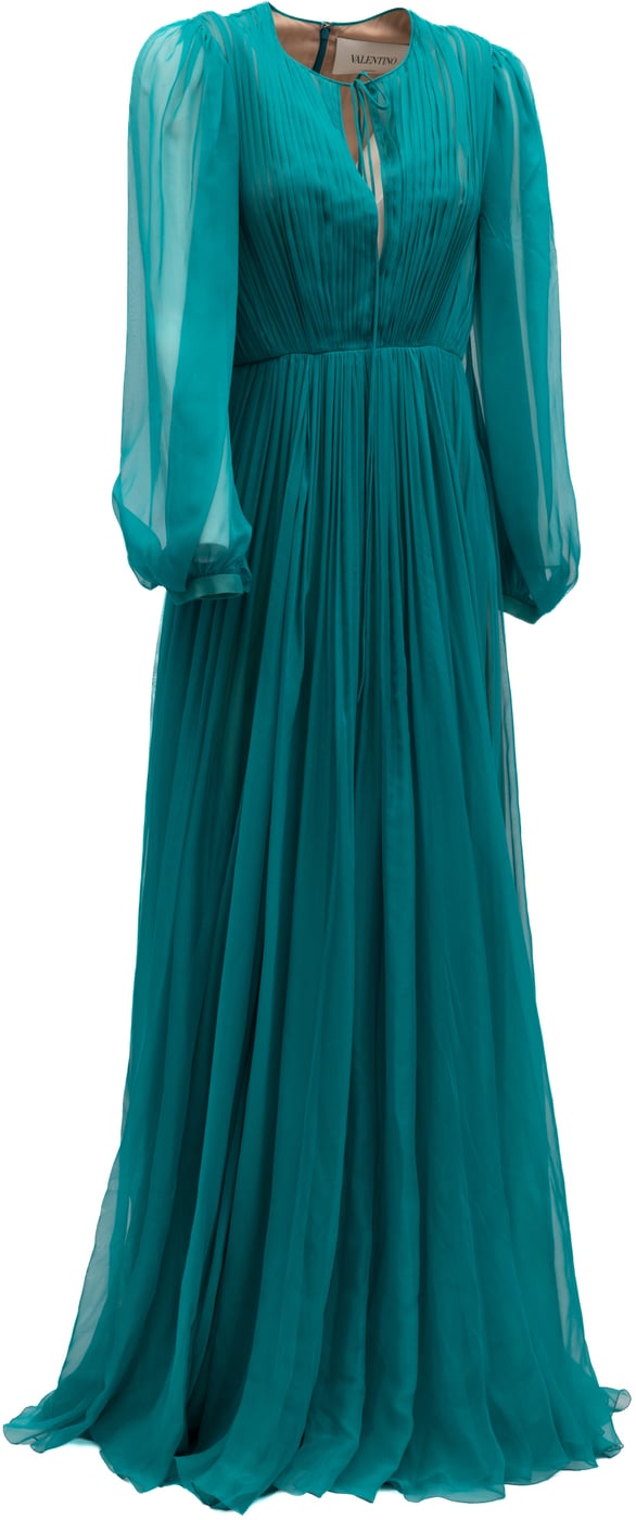 Valentino Garavani Teal Long Cocktail Dress