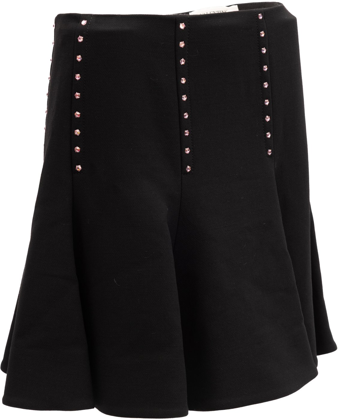 Valentino Garavani Mini Black Skirt with Gold Details