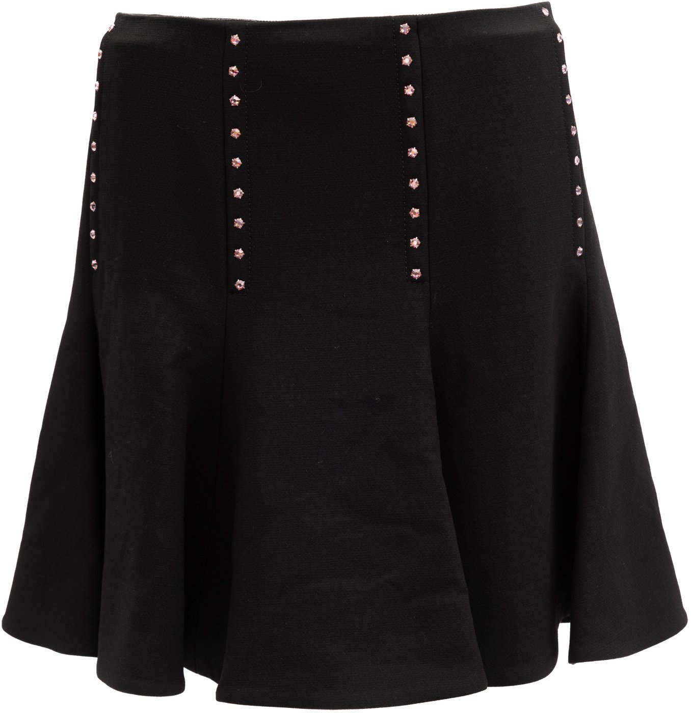 Valentino Garavani Mini Black Skirt with Gold Details