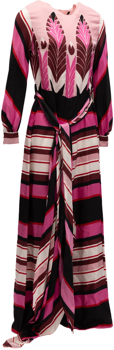 Valentino Garavani Pink Dress with Burgundy details