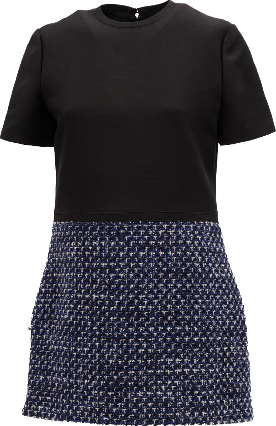 Valentino Garavani Black and Blue Tweed Mini Dress
