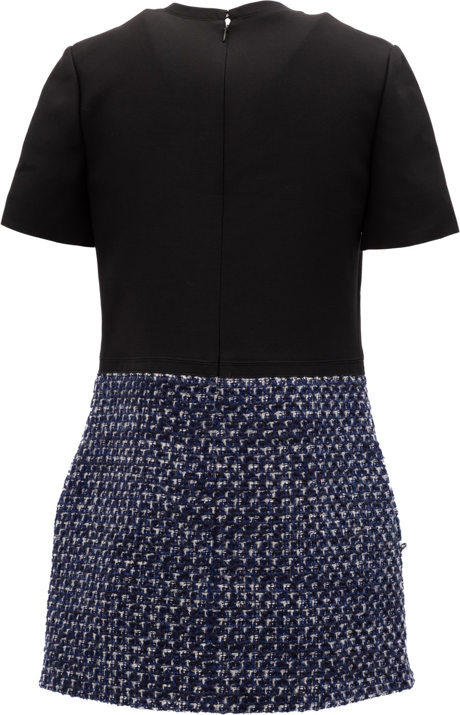 Valentino Garavani Black and Blue Tweed Mini Dress