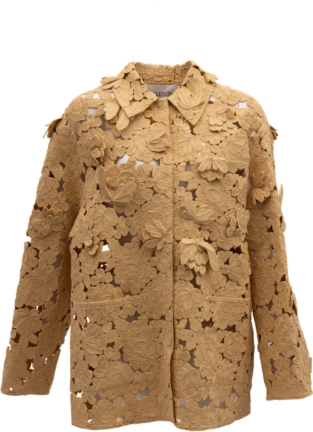 Valentino Garavani Beige Floral Lace Jacket