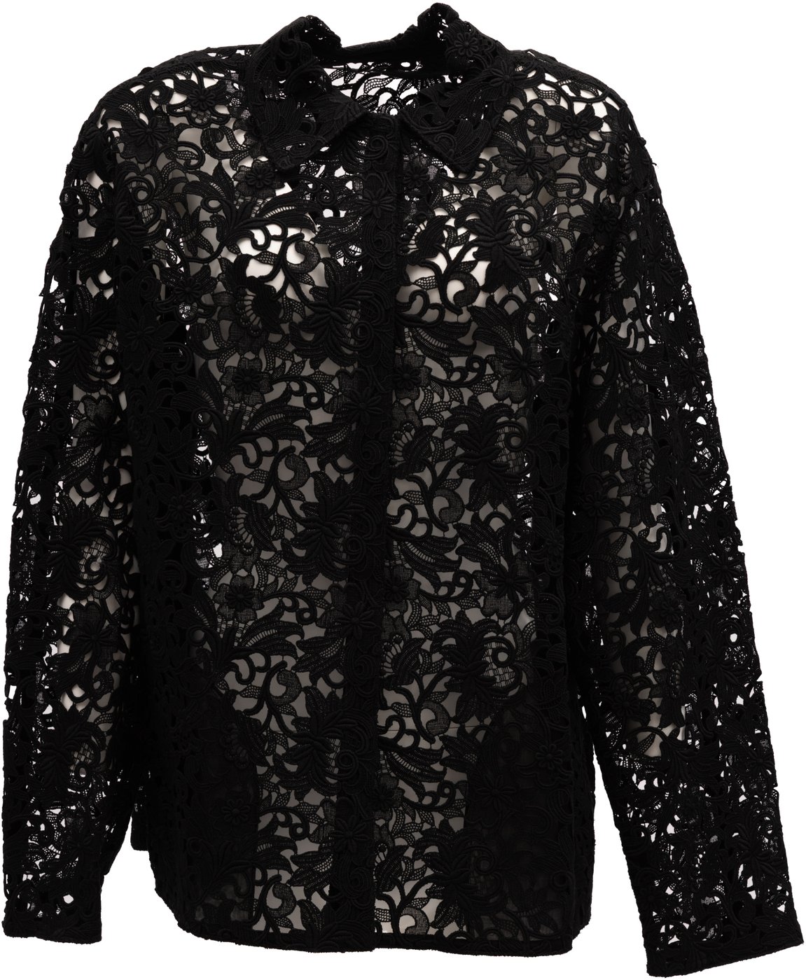 Valentino Garavani Black Floral Lace Shirt