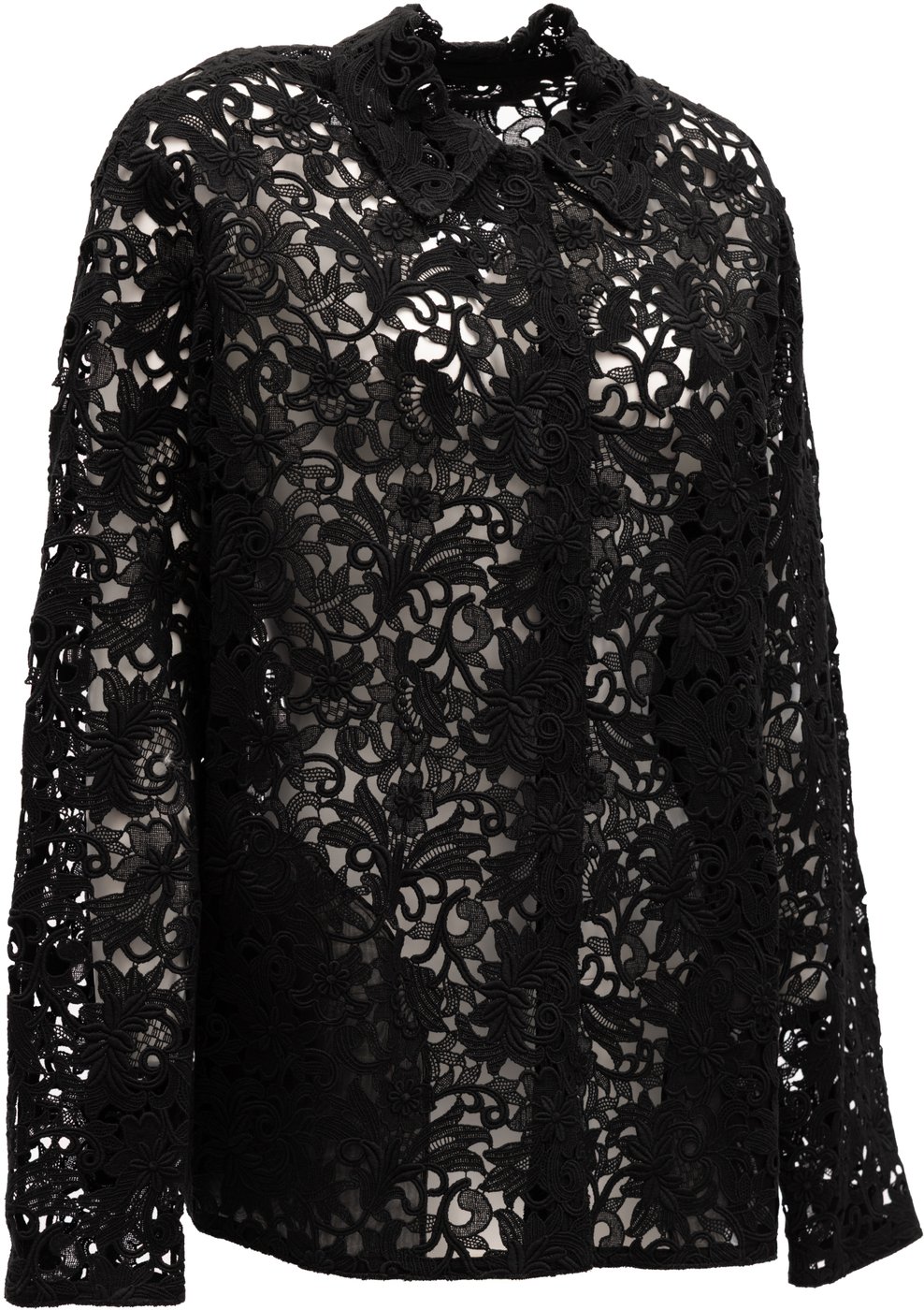 Valentino Garavani Black Floral Lace Shirt