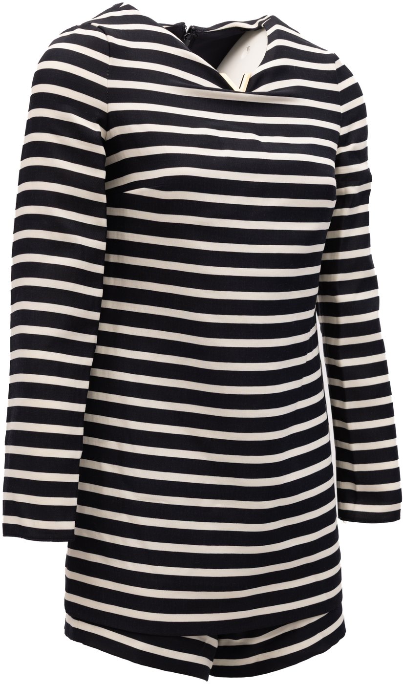 Valentino Garavani Black and White Striped Romper
