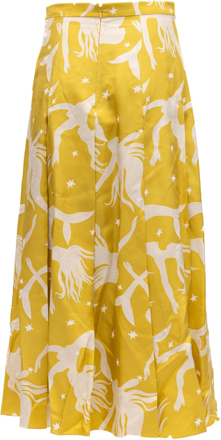 Valentino Garavani Yellow Printed Maxi Skirt