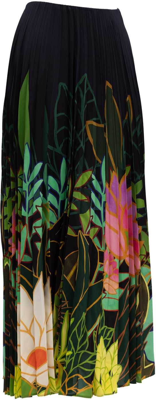 Valentino Garavani Pleated Floral Maxi Skirt