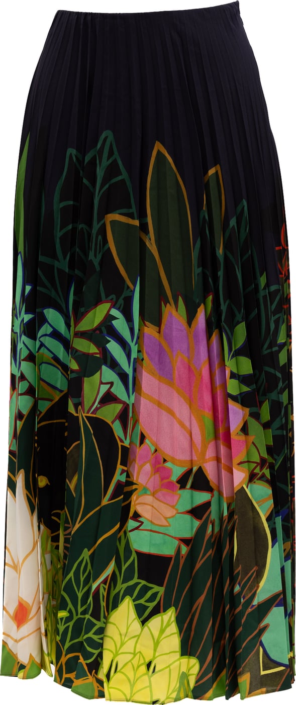 Valentino Garavani Pleated Floral Maxi Skirt