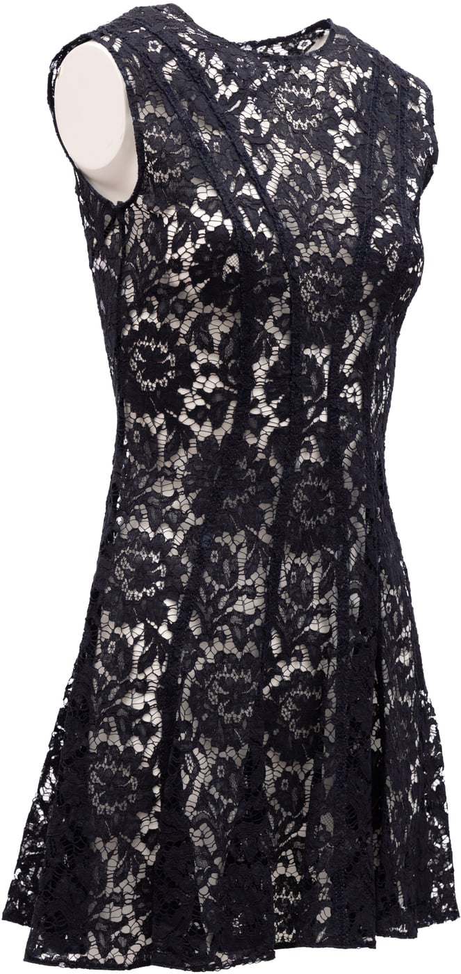 Valentino Garavani Floral Black Lace Mini Dress