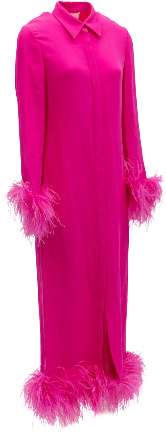 Valentino Garavani Pink Feather Hem Dress