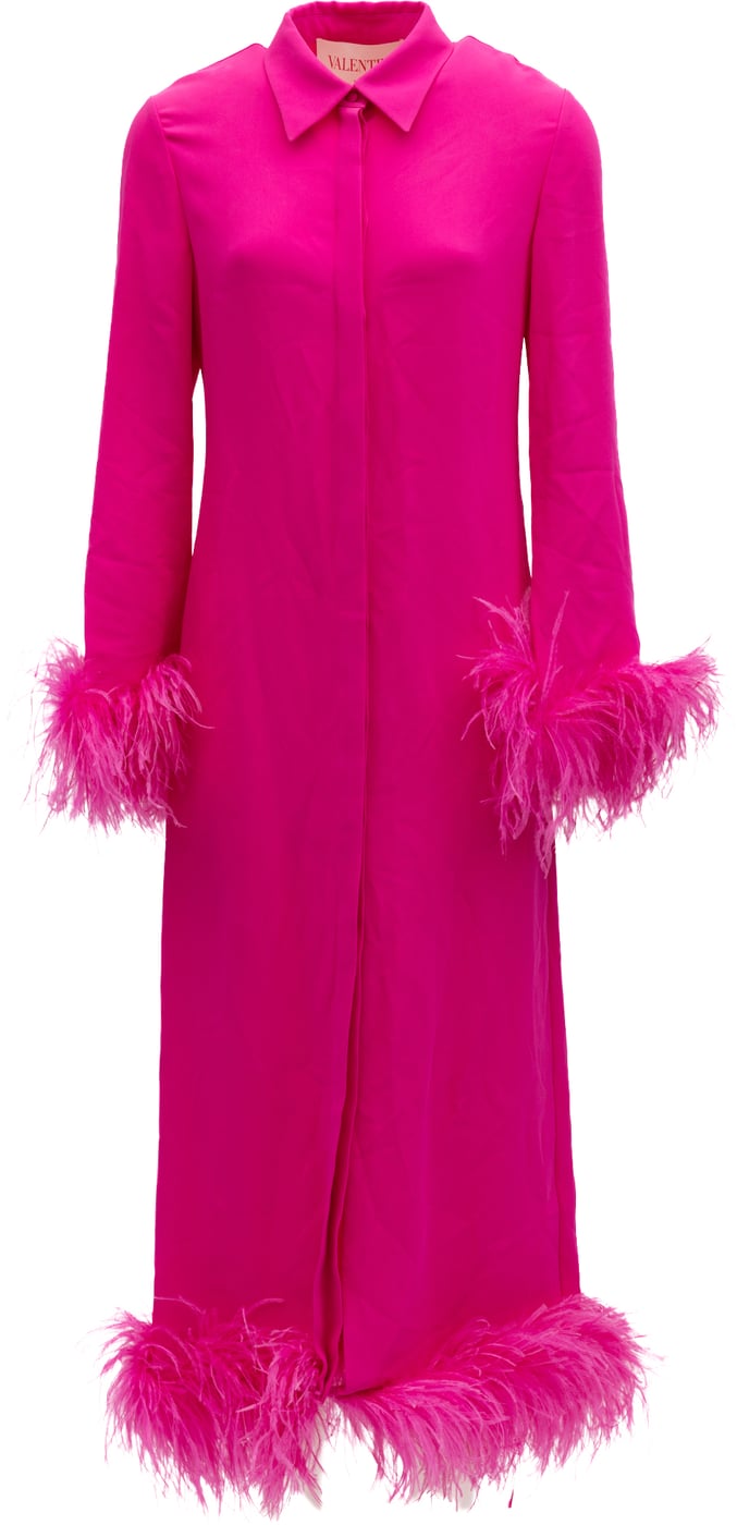 Valentino Garavani Pink Feather Hem Dress