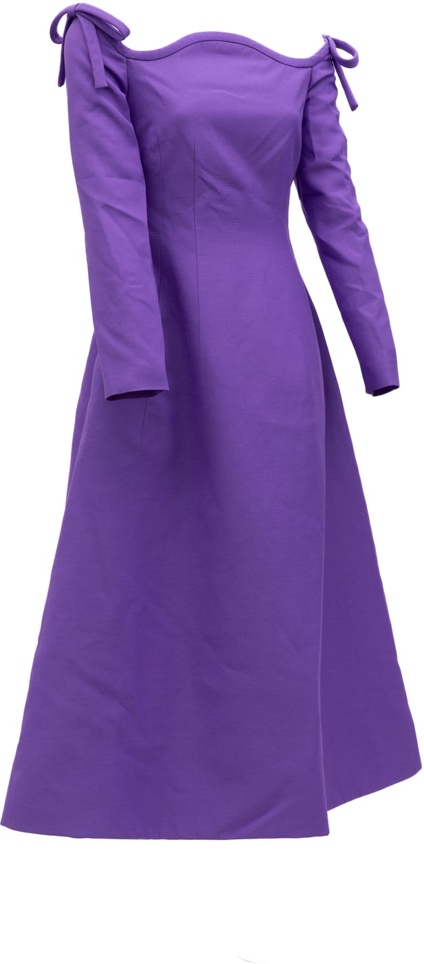 Valentino Garavani Purple Off-Shoulder Dress