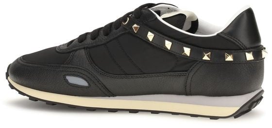Valentino Garavani Black Calf Leather Bos Taurus Athletic Sneakers