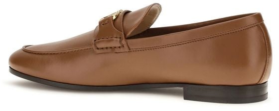 Valentino Garavani Brown Calf Leather Bos Taurus Slip-On Loafers