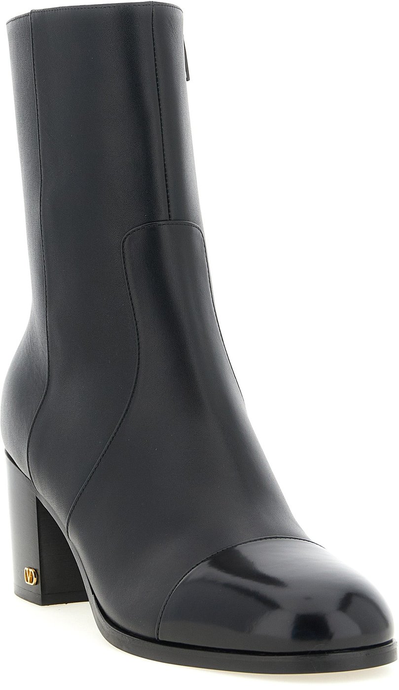 Sleek Leather Low-Block Heel Ankle Boots