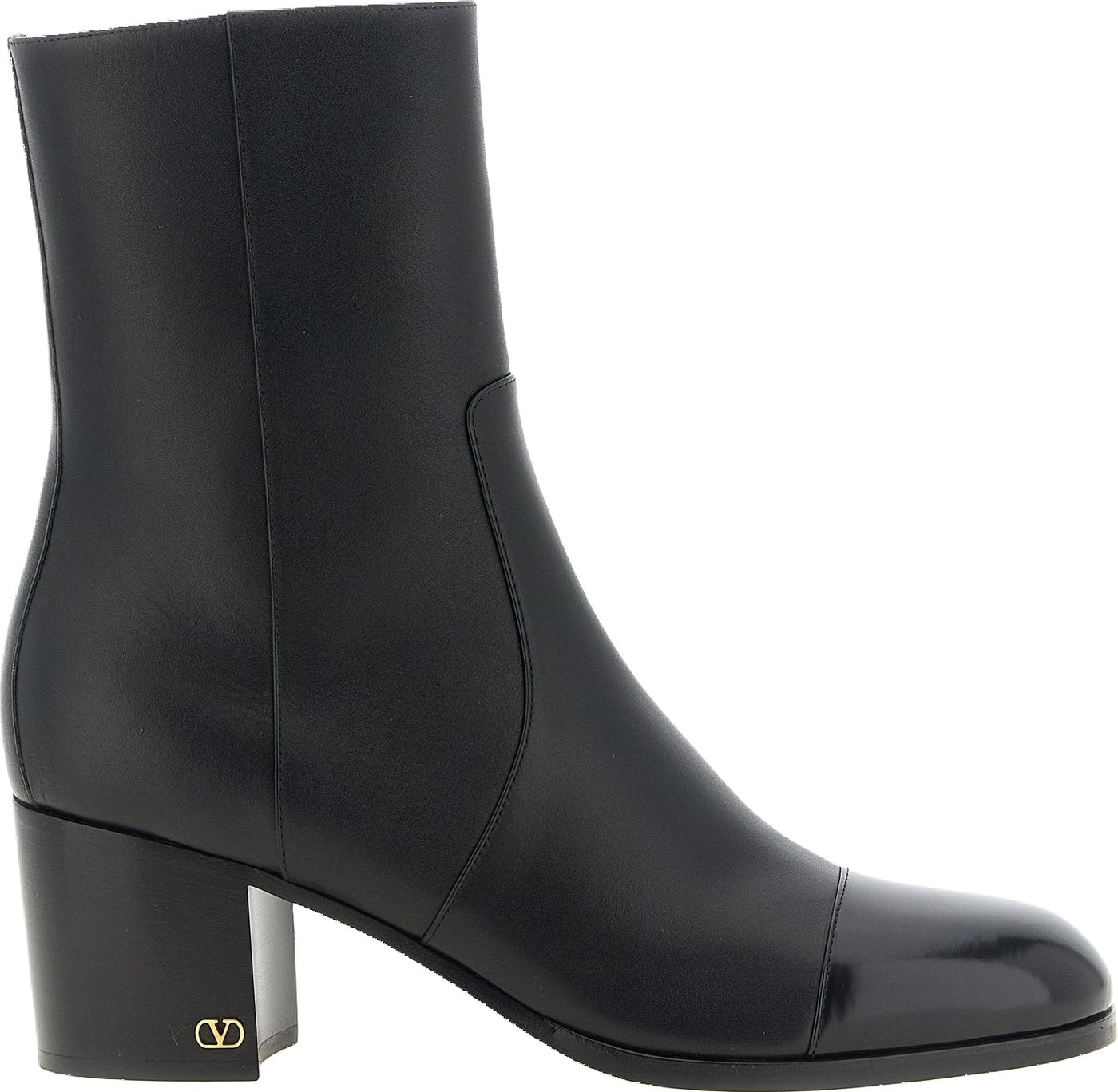 Sleek Leather Low-Block Heel Ankle Boots
