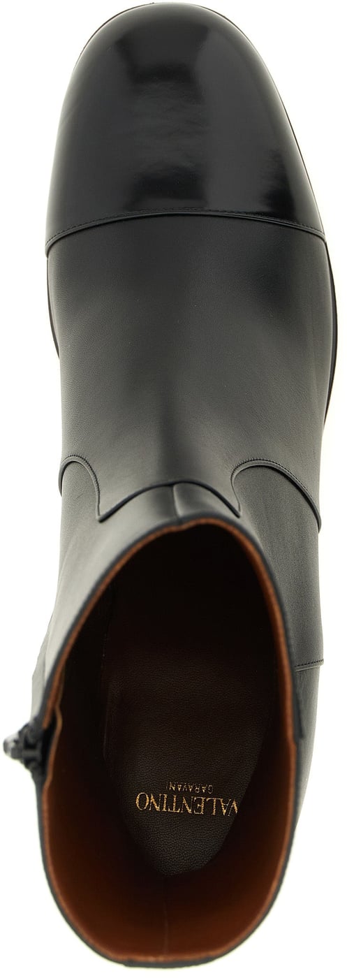 Sleek Leather Low-Block Heel Ankle Boots