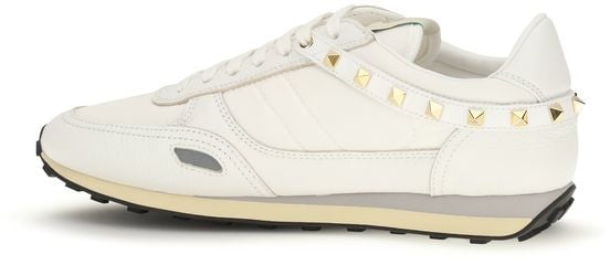 Valentino Garavani White Calf Leather Bos Taurus Athletic Sneakers