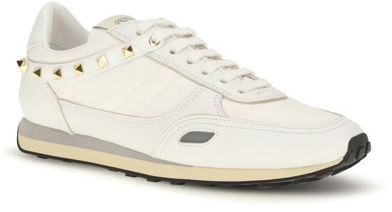 Valentino Garavani White Calf Leather Bos Taurus Athletic Sneakers