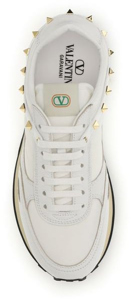 Valentino Garavani White Calf Leather Bos Taurus Athletic Sneakers