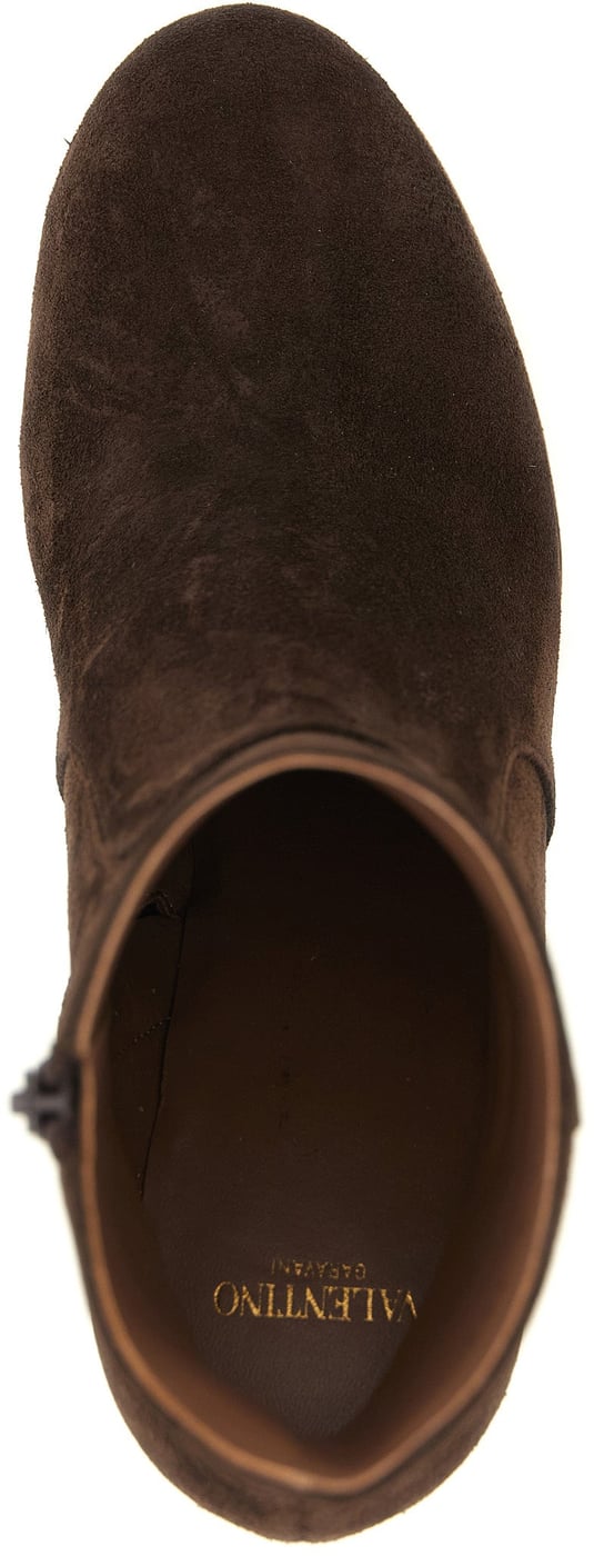 Valentino Garavani Brown Calfskin Ankle Boots