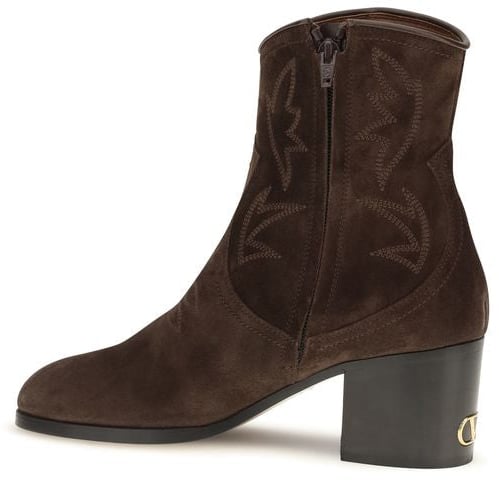 Valentino Garavani Brown Suede Leather Ankle Boots