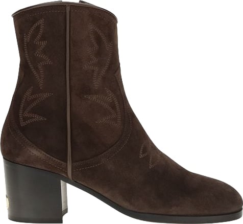 Valentino Garavani Brown Suede Leather Ankle Boots