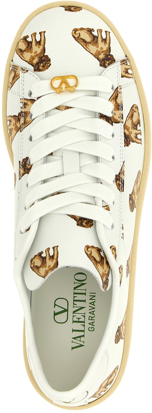 Valentino Garavani White Calfskin Low Top Sneakers