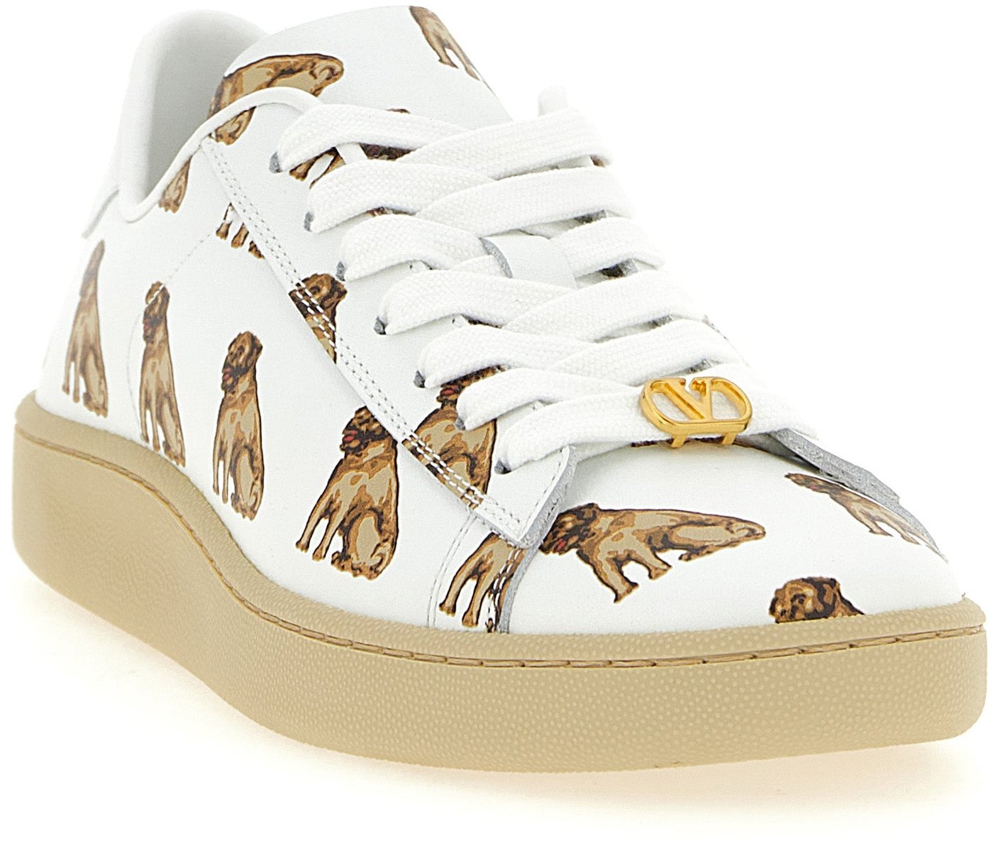 Valentino Garavani White Calfskin Low Top Sneakers