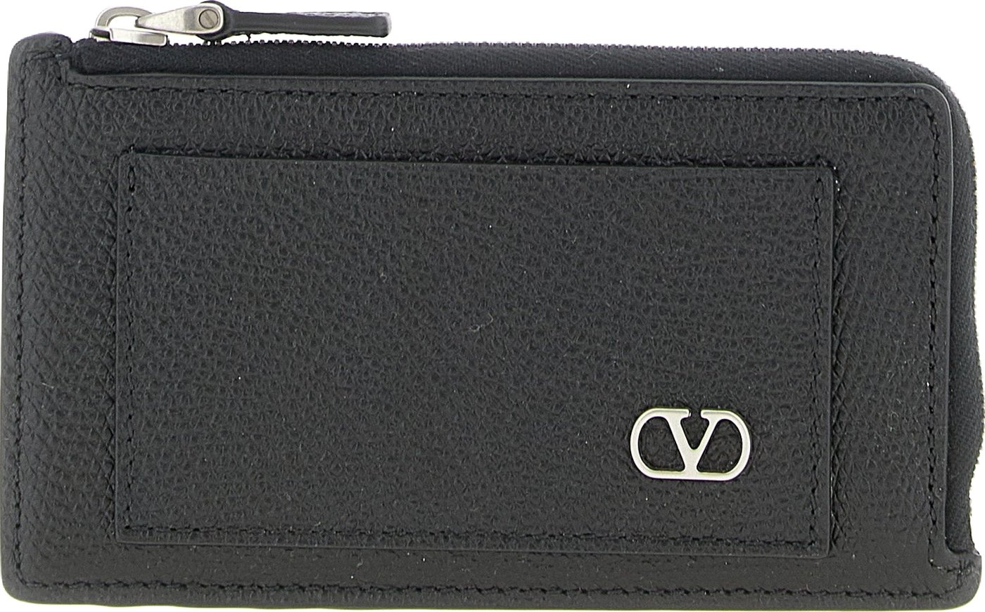 Valentino Garavani Black Calfskin Cardholder