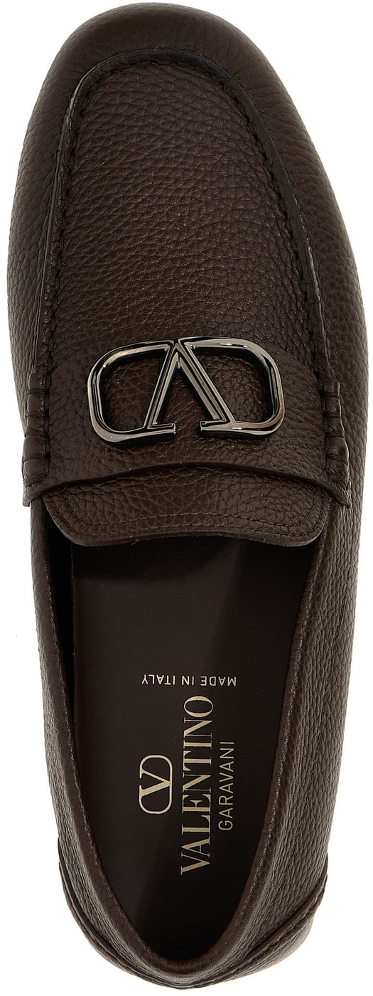 Valentino Garavani Brown Calfskin Slip-On Loafers