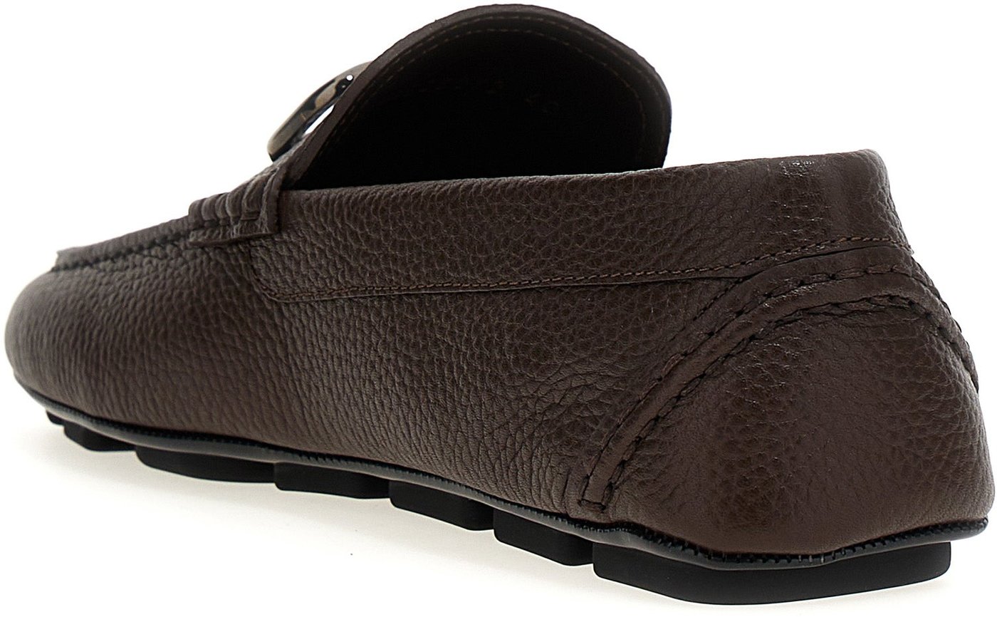 Valentino Garavani Brown Calfskin Slip-On Loafers