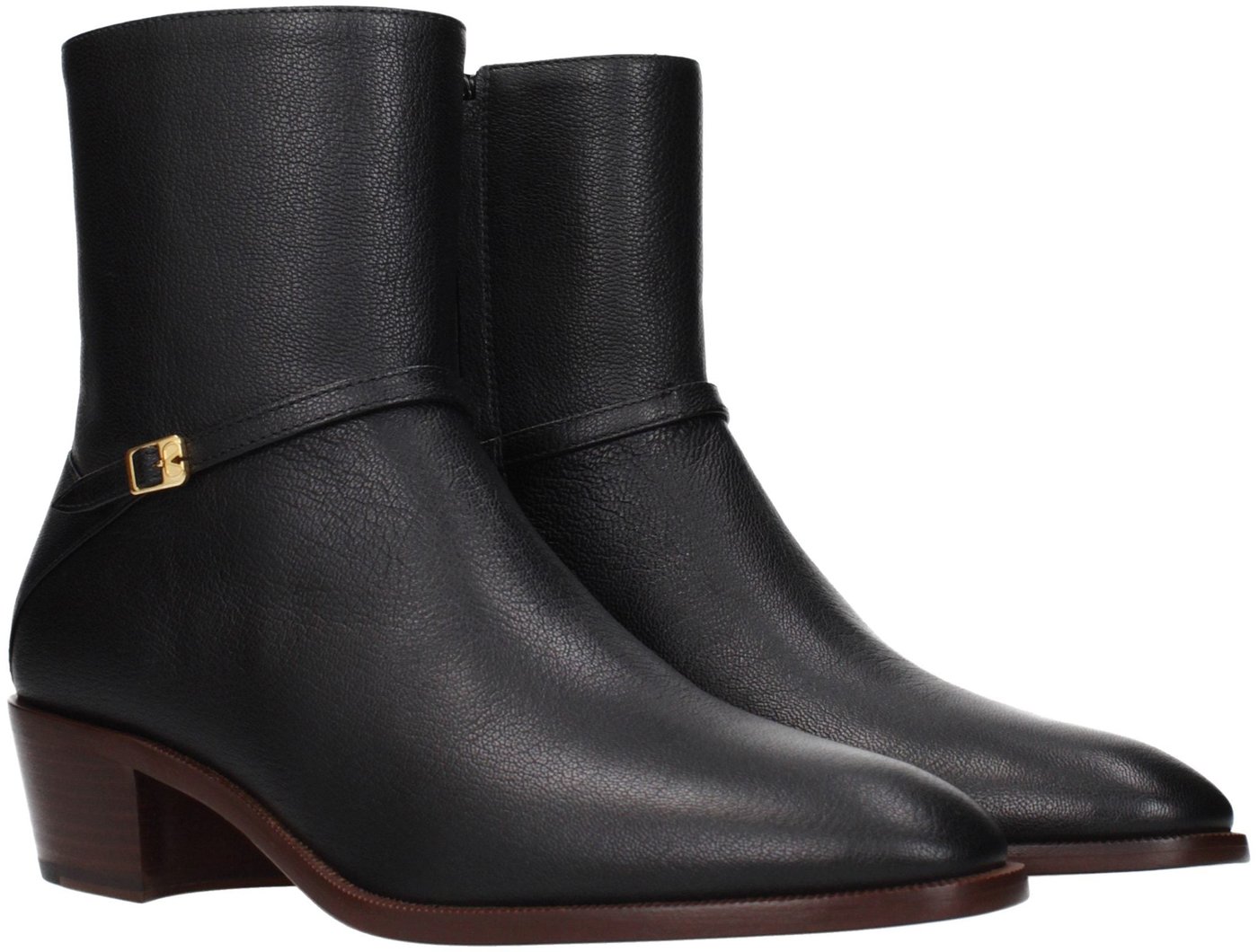 Valentino Garavani Black Leather Ankle Boots
