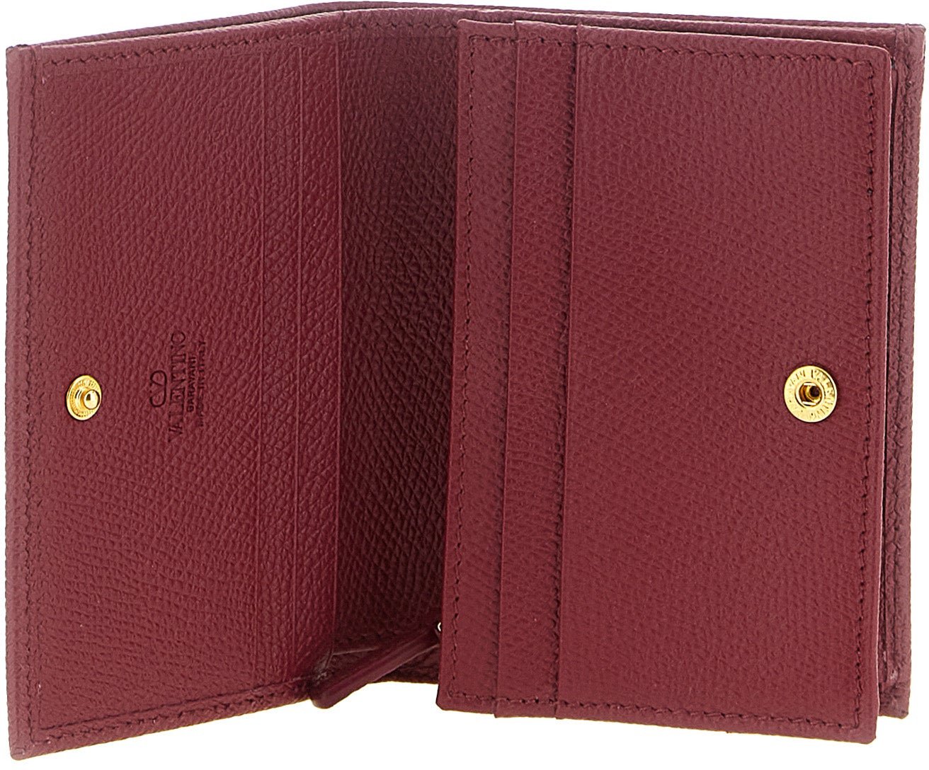 Valentino Garavani Bordeaux Calfskin Cardholder