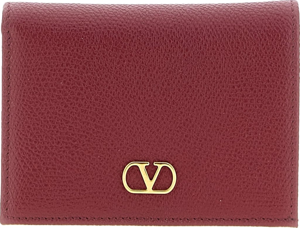 Valentino Garavani Bordeaux Calfskin Cardholder