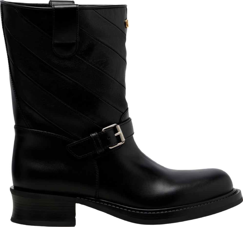 Valentino Garavani VLogo Women's Leather Biker Boots Black